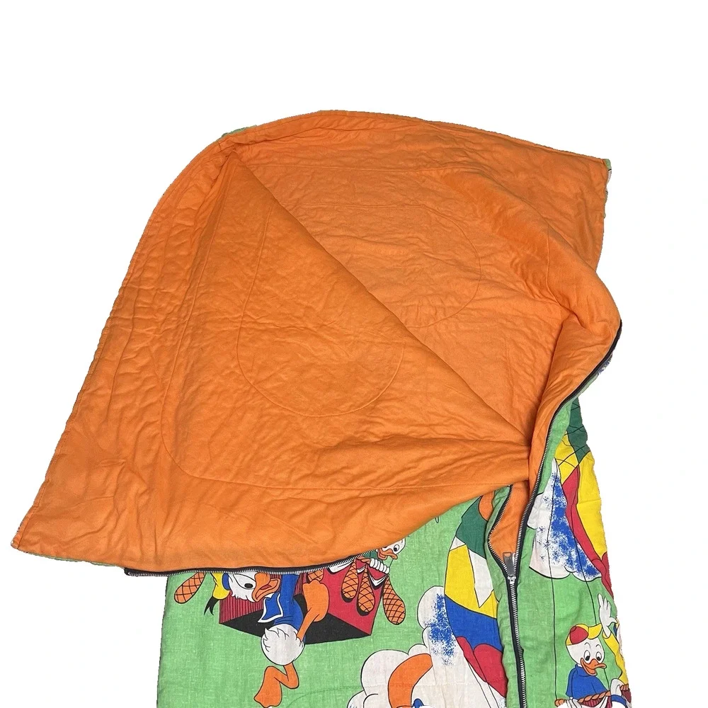 Vintage Disney Sleeping Bag Mickey Minnie Mouse Goofy Hot Air Balloon 32x60